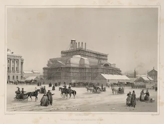 Bauarbeiten ca. 1838 Aus: Der Bau der Isaakskathedrale, 1845