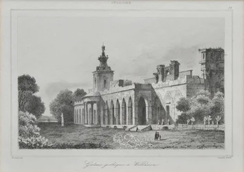 Ansicht der gotischen Galerie im Wilanów-Palast, 1840