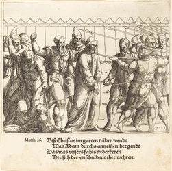 Jesus wird zu Kaiphas geführt, 1549