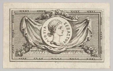 Medaille mit Porträt von Livius im 5. Buch, aus Tibère ou les six premiers, veröffentlicht 1768