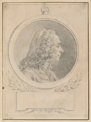 Porträt von Voltaire, nach seiner Büste von Jean-Baptiste Lemoyne II