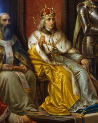 Friedrich III., gedrängt zum Marsch gegen die Türken von Triester Dichter Raffaele Zovenzoni (Detail)
