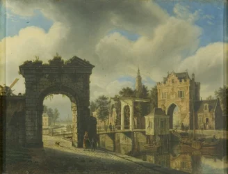 Kanalszene mit Zugbrücke