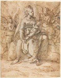 Madonna mit Kind und Engeln, späte 1500er