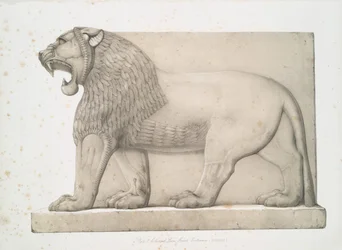 Kolossaler Löwe vom Großen Eingang in Nimrud [Kalhu], 1853