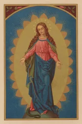Heilige Maria, unbefleckte Jungfrau (Chromolithographie)