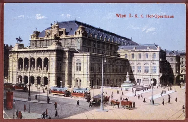 Postkarte mit der Wiener Staatsoper, um 1900