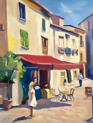 Charmantes europäisches Café auf der Straße