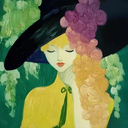 Elegante Frau in Blüte