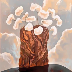 Vase mit verträumten Blüten