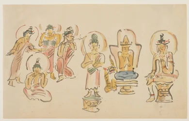Karikaturen des Asakusa Kannon-Tempels A, ca. 1900