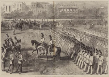 Die Freiwilligenparade im Hyde Park, die Freiwilligen marschieren an Ihrer Majestät vorbei