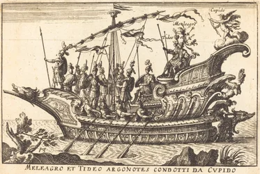 Meleagro und Tideo, Argonauten geführt von Cupido