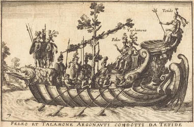 Peleus und Talamon, die Argonauten, geführt von Thetis