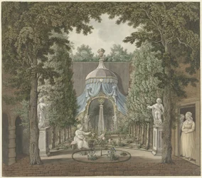 Theaterszene in einem Stadtgarten