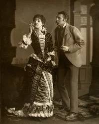 Mary Rorke und Charles Wyndham, britische Schauspieler, 1882