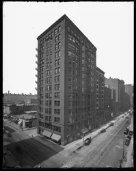 Pontiac-Gebäude, Chicago, Illinois, USA, ca. 1891 (s/w Foto)