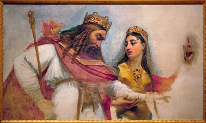 Chlodwig und Chlothilde; Chlodwig I., König der Franken (466-511) und seine Frau Chlothilde (St. Chlothilde) (475-545), die ihn zum katholischen Glauben bekehrte