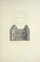 Innenansicht des Hauses des Inka in Canar, gezeichnet von Gmelin, Illustration aus "Vues des Cordillères et Monumens des Peuples Indigènes de l