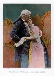 Charles Wyndham und Mary Moore, englische Schauspieler, 1901.
