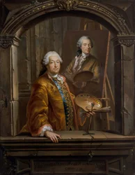 Porträt von Georges Desmarées an seiner Staffelei, ein Porträt von Johann Christian Thomas Winck malend