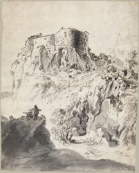 Italienische Landschaft mit Kastell