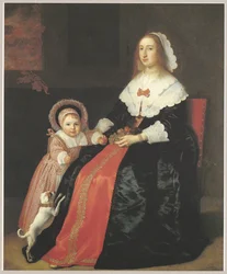 Porträt einer Frau mit einem Kind, möglicherweise Margaretha Cloeck (1617-1680) und Pieter Hulft (1643-1694)