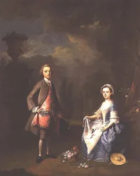 Edward Harley, 4. Earl of Oxford, und seine Schwester Sarah, ca. 1737