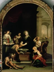 Die heilige Elisabeth von Ungarn pflegt Kranke und Aussätzige, ca. 1671-74