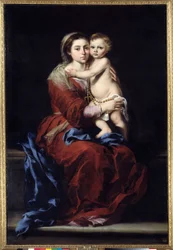 Die Jungfrau des Rosenkranzes. Madonna mit dem Kind. Gemälde von Bartolomé Murillo (1618-1682)