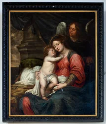 Pfarrkirche (Parochiekerk Sint-Andreas, Beerlegem). Unsere Liebe Frau mit Kind.
