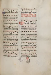 Missale: Fol. 182: Musik für verschiedene gewöhnliche Gebete, 1469