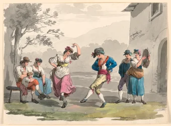 "Saltarello Romano," Tanzende Bauern in der Umgebung von Rom