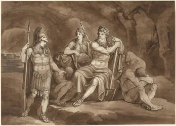 Telemachus bittet Pluto um Erlaubnis, seinen Vater in der Unterwelt zu suchen