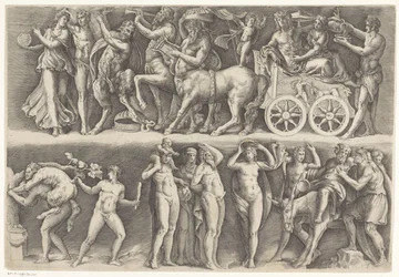 Antikes Relief mit Bacchus und Ariadne