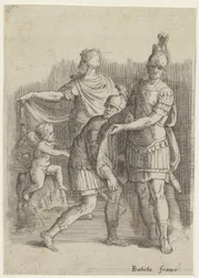 Drei Soldaten und ein Putto