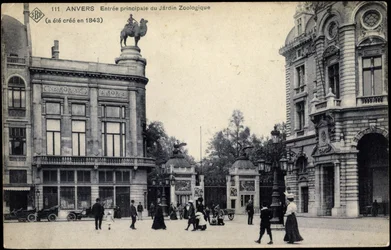 Haupteingang zum Zoo von Antwerpen, ca. 1911