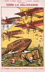 Plakat, das die Belgische Arbeiterpartei bewirbt, vor 1914