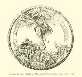 Rückseite einer Medaille von Georg von Egmond, Bischof von Utrecht