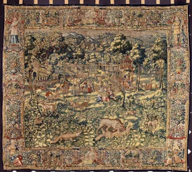 Der Jagdteppich der Brüsseler Manufakturen. 16. Jahrhundert Genua, Musei di Strada Nuova