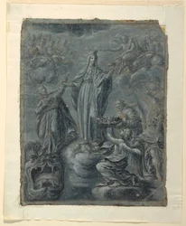 Recto: Krönung der Jungfrau, ca. 1630