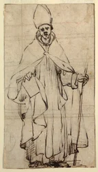Zeichnung, Stehender Bischof, ca. 1620