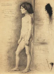 Aktstudie eines Jungen im Profil