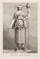 Maskerade à la Grecque: Schäferin à la Grecque (Tafel 4)