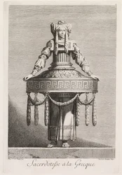 Maskerade à la Grecque: Priesterin à la Grecque (Tafel 8)