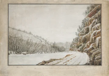 Blick auf die neue Chaussee am Rande der Juniata, mit einer Fernsicht, 1820