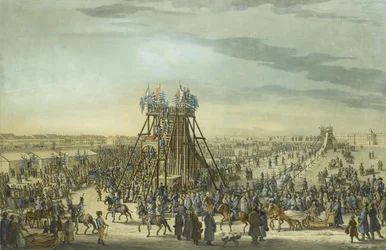 Katharina die Große besucht den Eispalast in Sankt Petersburg, 1788
