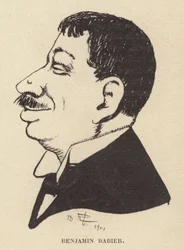Karikatur-Selbstporträt des französischen Karikaturisten und Illustrators Benjamin Rabier