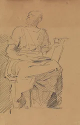 Studie einer sitzenden Figur