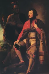 Oberst Guy Johnson und Karonghyontye Captain David Hill